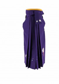 卒業式袴単品レンタル[刺繍]紫色で前後に桜の薬玉[身長123-127cm]No.25