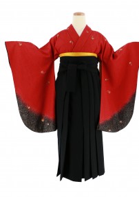 卒業式袴レンタルNo.357[シンプル]赤×黒・鈴