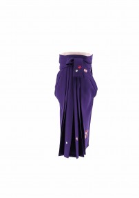 卒業式袴単品レンタル[刺繍]紫にバラと蝶[身長103-107cm]No.45
