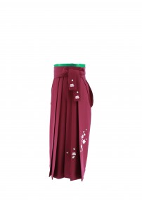 卒業式袴単品レンタル[刺繍]赤紫色に桜刺繍[身長148-152cm]No.508