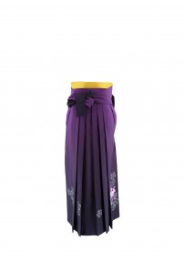 卒業式袴単品レンタル[刺繍]紫×濃紫ぼかしに桜刺繍[身長153-157cm]No.630