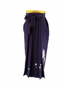 卒業式袴単品レンタル[刺繍]紫色に花とリボンの刺繍[身長143-147cm]No.758