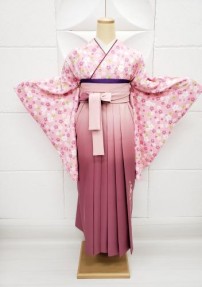 卒業式袴レンタルNo.783[ガーリー]ピンクに小桜の総柄