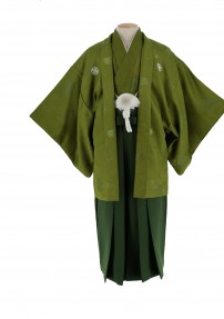 紋付袴No.100|抹茶色　バラ刺繍対応身長 / 165-170cm前後