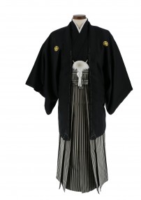 紋付袴No.96|黒色　市松模様
対応身長 / 165cm前後