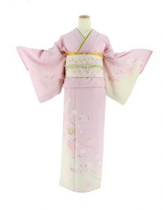 淡いピンク色に桜の花の丸と毬が描かれた卒園式入園式に人気のフォーマルなhoumongi
