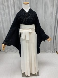 黒レースゴシック着物＋白袴