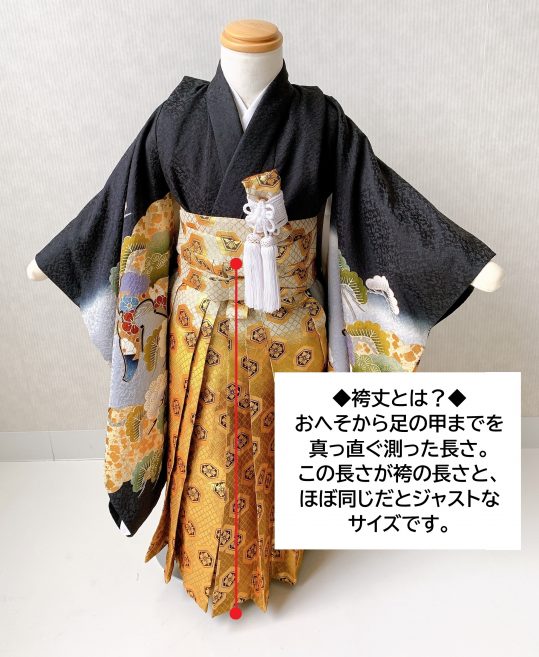 七五三袴のみ[5歳男の子用・身長105cm前後対応]濃い青地に菊 No.11 