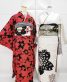 参列振袖[シンプルレトロ]白グレーに黒と銀の桜[身長163cmまで]No.500