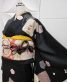 参列振袖[絞り][シンプル]黒に刺繍でこっぽりと梅[身長172cmまで]No.553