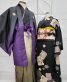 参列振袖[絞り][シンプル]黒に刺繍でこっぽりと梅[身長172cmまで]No.553