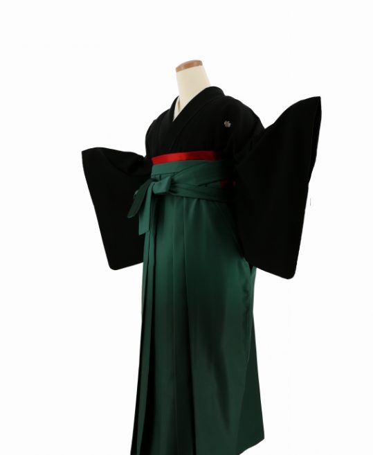 卒業式袴レンタル用喪服[宝塚風]黒の紋付き