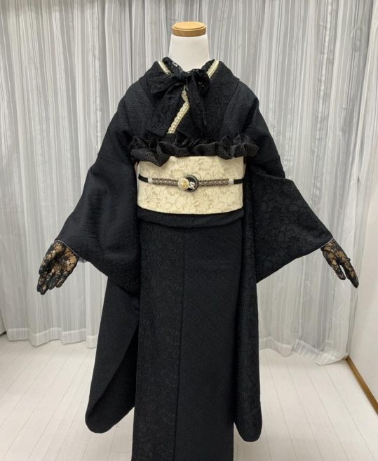 参列振袖【ゴシック】[レース]黒の無地[身長168cmまで]No.1032