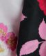 七五三 3歳女の子用被布[R・K・ガーリー]ピンクに花(着物)黒に赤ピンクのバラと桜No.76V