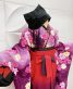 卒業式袴レンタルNo.623[ガーリー]紫グラデ・赤紫白マーガレット