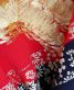 結婚式の大振袖・引き振袖・花嫁用振袖|赤地に松と鶴刺繍 No.125