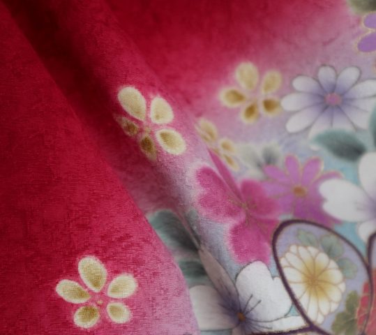 参列振袖[王道古典]赤に桜と枝垂れ菊[身長166cmまで]No.608