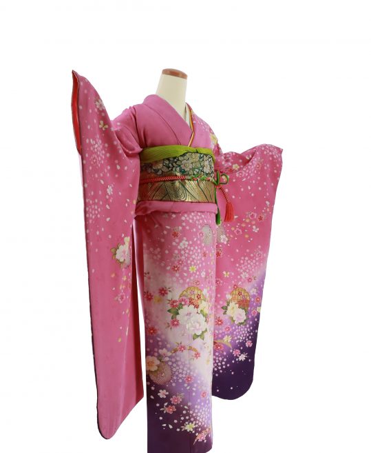 成人式振袖[anan][ガーリー]ピンク×紫・桜と牡丹[身長171cmまで]No.616