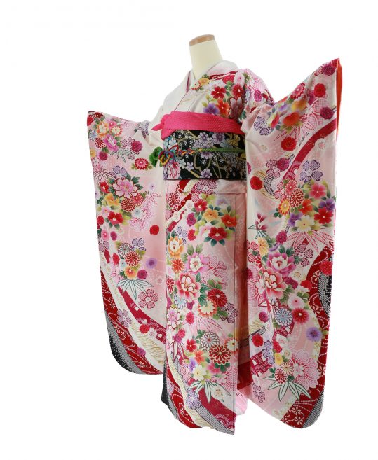 参列振袖[てふてふ][新古典]白に花々[身長167cmまで]No.877｜着物 