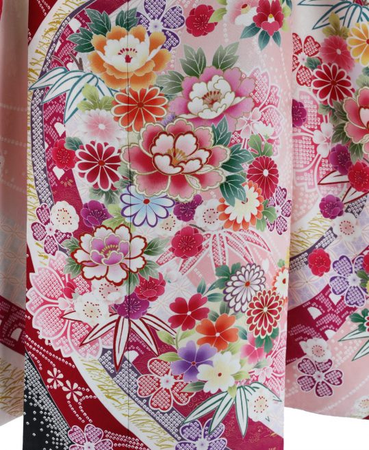 参列振袖[てふてふ][新古典]白に花々[身長167cmまで]No.877｜着物 