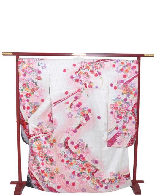 参列振袖[てふてふ][新古典]白に花々[身長167cmまで]No.877｜着物 