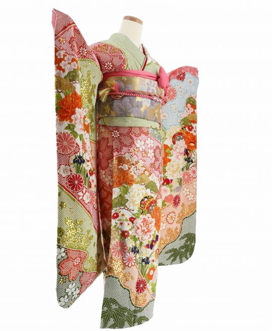 楽天市場】＜セール＞仕立付き 総絞り正絹 振袖単品 成人式 相良刺繍 f 