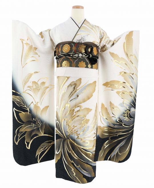 振袖 豪華 ラメ刺繍 金駒 紋意匠 身丈163cm 撥水加工済 - 着物・浴衣 