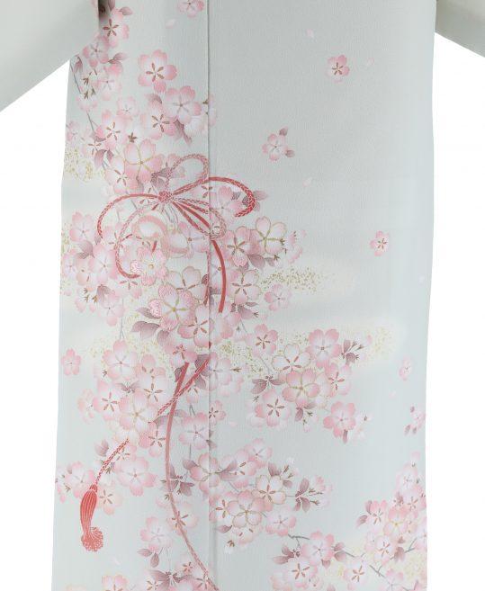 訪問着[JAPAN STYLE]グレーにピンクの桜[165cmまで]No.593