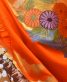 結婚式の色打掛・花嫁用着物|オレンジ地に雉と花柄 No.168