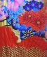 結婚式の色打掛・花嫁用着物|赤地に大きな扇柄・友禅 No.193