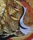 結婚式の色打掛・花嫁用着物|赤×黒のグラデ地に金の松と鶴・十二単風 No.227