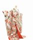 結婚式の色打掛・花嫁用着物|白×パステルカラー地に小花と鶴 No.261