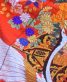 結婚式の色打掛・花嫁用着物|朱赤地に鶴と花車の刺繍 No.262