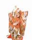 結婚式の色打掛・花嫁用着物|オレンジゴールドの地に鶴刺繍 No.263