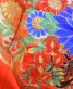結婚式の色打掛・花嫁用着物|赤地に鶴のシルエットと花車 No.26　
