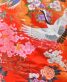 結婚式の色打掛・花嫁用着物|赤地に花々と鶴の刺繍 No.285