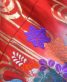 結婚式の色打掛・花嫁用着物|赤×青のグラデ地に花と流水 No.36　
