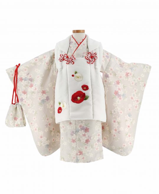 7.昭和レトロ◆絹　七五三　総絞り　可愛い被布　かわいい女児　記念撮影・・・。　 総絞り被布♡七五三 3歳 女の子 フルセット レトロ アンティーク 正絹