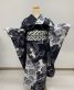 成人式振袖[ROLA]黒×グレー・シルバーの唐花、麻の葉文様[身長159cmまで]No.993