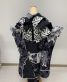 成人式振袖[ROLA]黒×グレー・シルバーの唐花、麻の葉文様[身長159cmまで]No.993