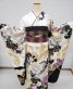 参列振袖[COOL BEAUTY]白×黒・金紫の牡丹に八重桜[身長168cmまで]No.948