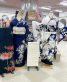 参列振袖[PETIT BLANC]濃紺に白の更紗・スワロフスキー[身長176cmまで]No.1061