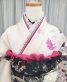 参列振袖[クール系][大柄古典]白に紫と黒の牡丹[身長168cmまで]No.703