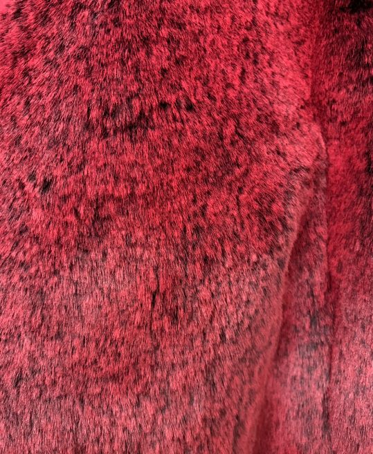 【成人式】紋付羽織袴用ロングファーコート・ローズワインレッド