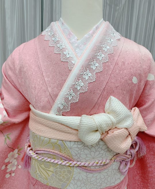 成人式振袖[シンプル]ピンクに白ぼかし・白桜[身長173cmまで]No.579