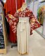卒業式袴レンタル[レトロモダン]明るいエンジに白と山吹の椿No.813