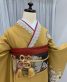 参列振袖[レトロシンプル][古典]カラシに花と扇[身長165cmまで]No.531