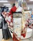 参列振袖[假屋崎省吾]白×赤・バラと金白の八重桜、熨斗[身長170cmまで]No.1055