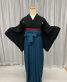 卒業式袴レンタル[宝塚風]黒の紋付き無地着物[身長163㎝前後対応]No.3082