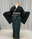 卒業式袴単品レンタル[無地]黒に近い深緑色[身長143-147cm]No.1038